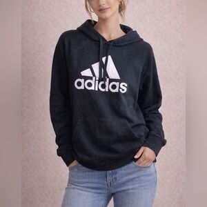 Adidas classic logo black hoodie